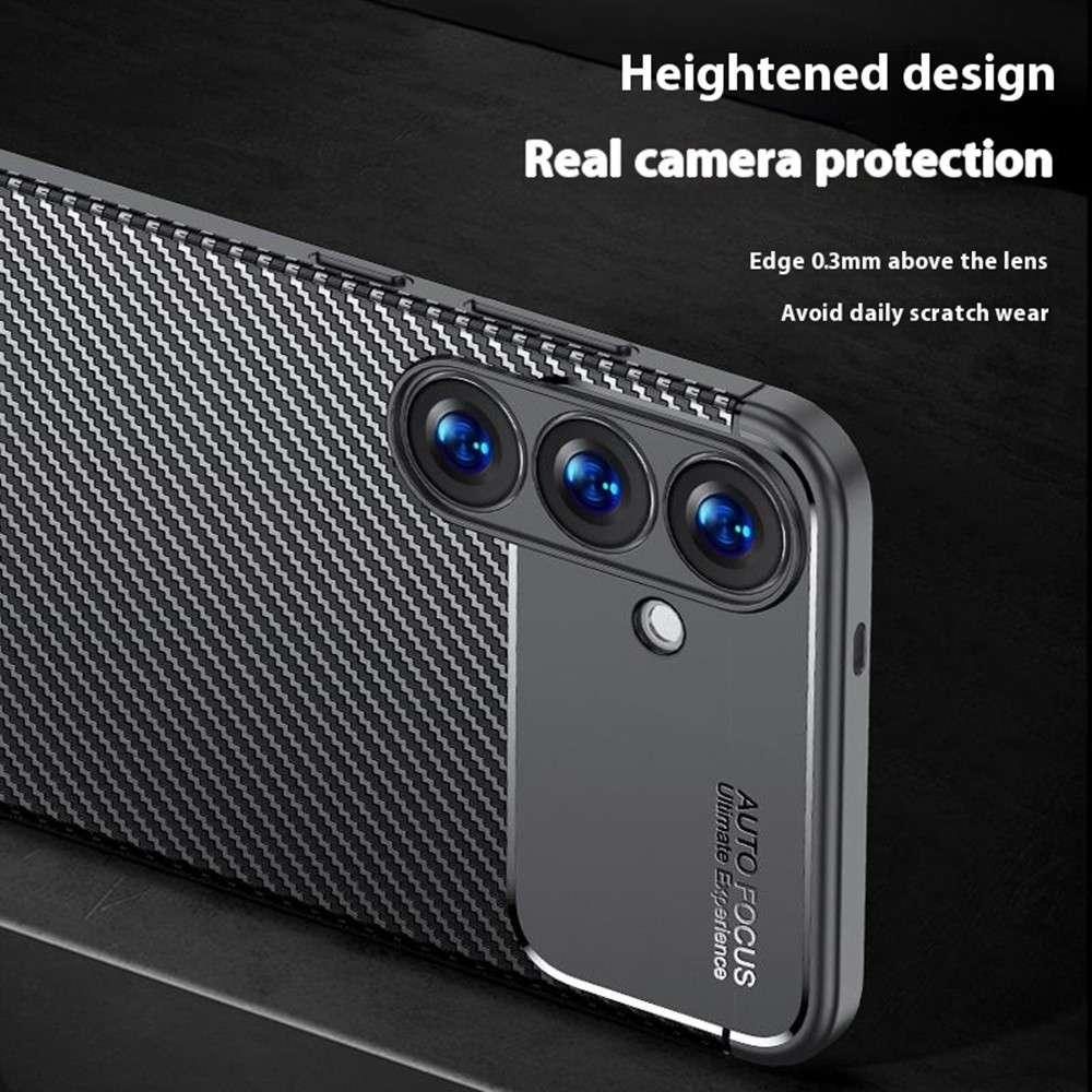 TPU Hülle für Samsung Galaxy S25 Carbon Fiber Muster Shockproof Back Cover Case