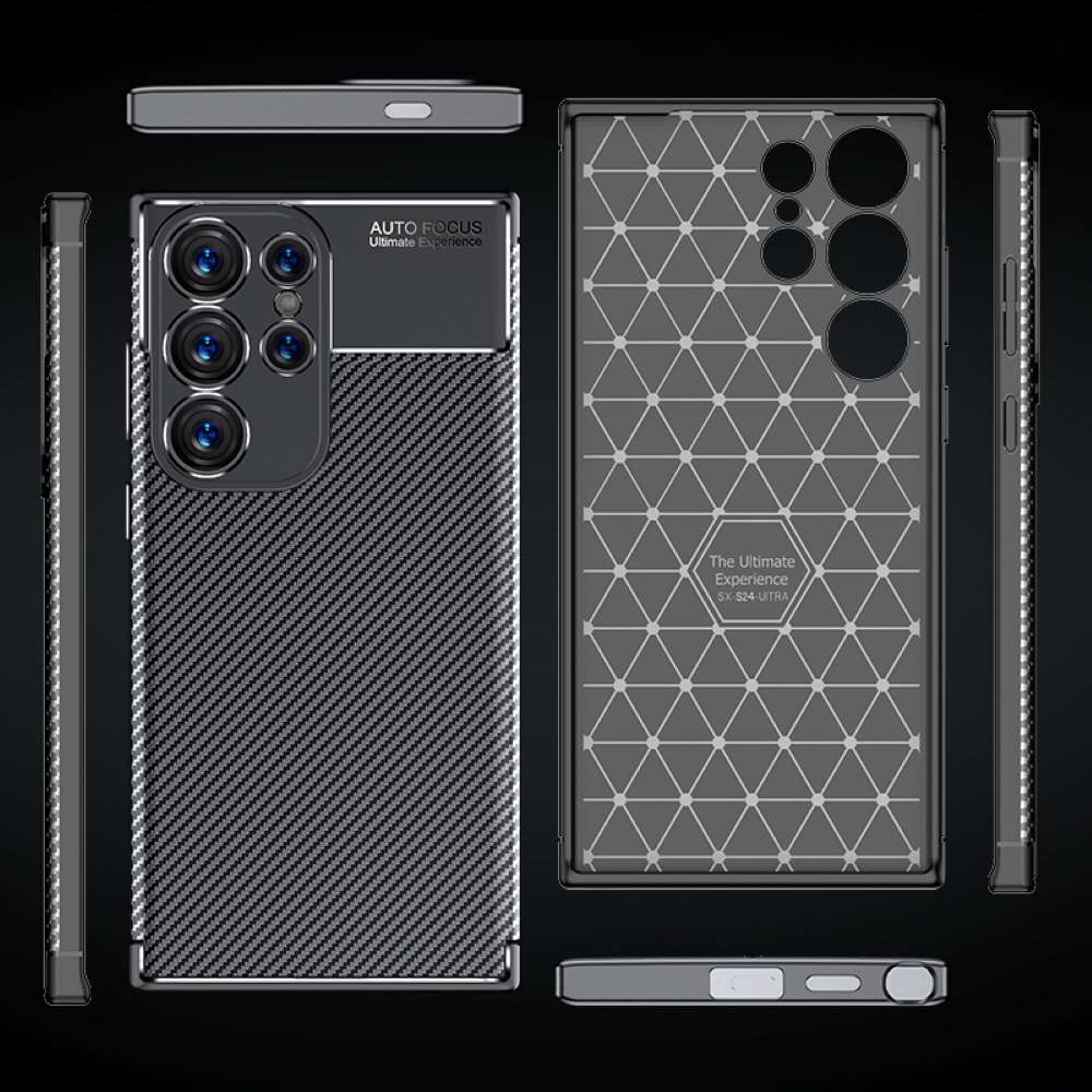 TPU Hülle für Samsung Galaxy S25 ULTRA Carbon Fiber Muster Shockproof Cover Case