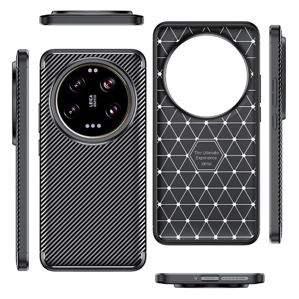 TPU Hülle für Xiaomi 15 ULTRA Carbon Fiber Muster Shockproof Back Cover Case