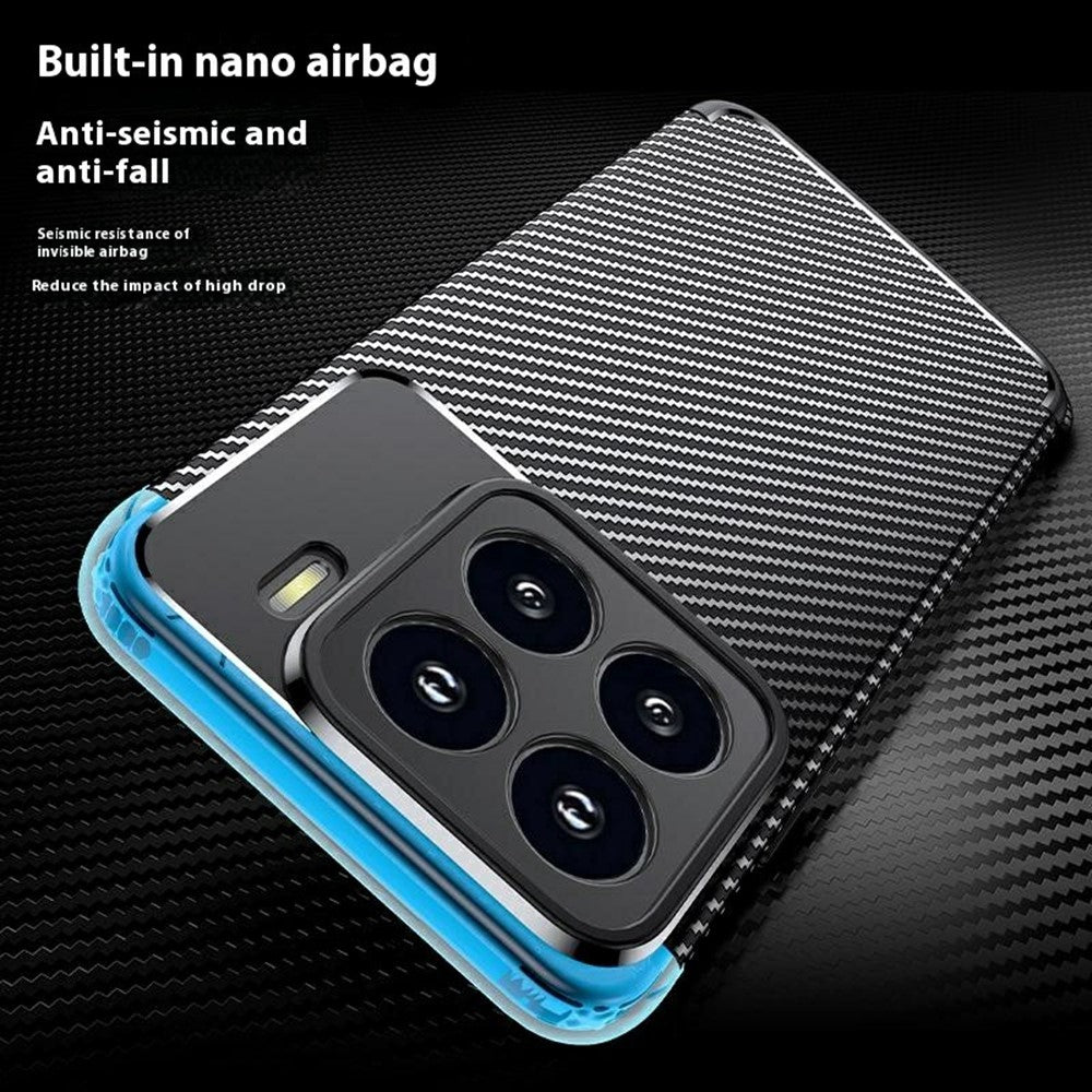 TPU Hülle für Xiaomi 15 Carbon Fiber Muster Textur Shockproof Backcover Case