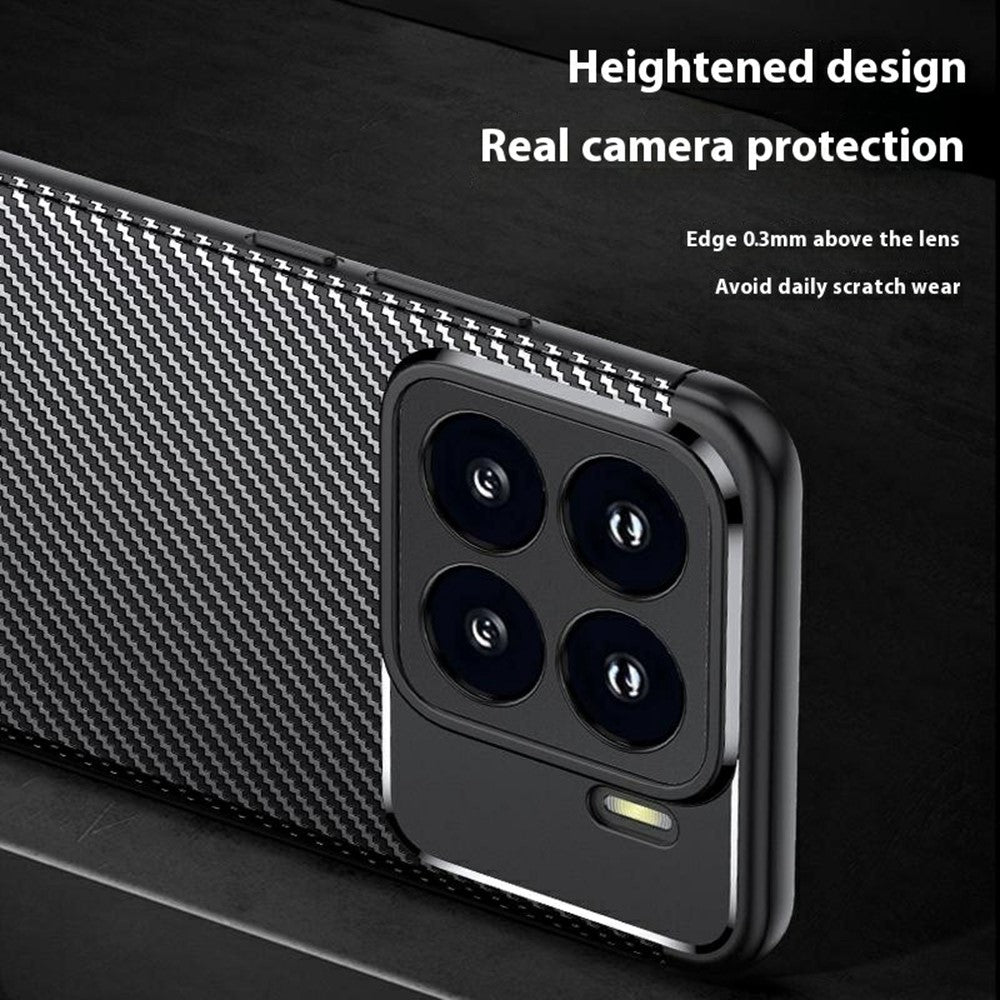 TPU Hülle für Xiaomi 15 Carbon Fiber Muster Textur Shockproof Backcover Case