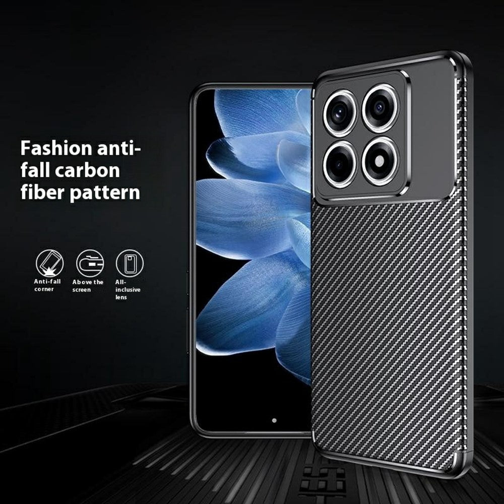 TPU Hülle für Xiaomi 14T Carbon Fiber Muster Textur Shockproof Backcover Case