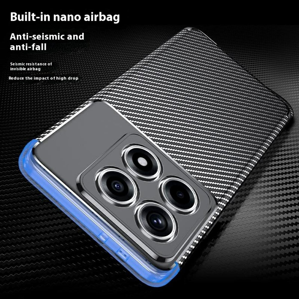 TPU Hülle für Xiaomi 14T PRO Carbon Fiber Muster Shockproof Back Cover Case