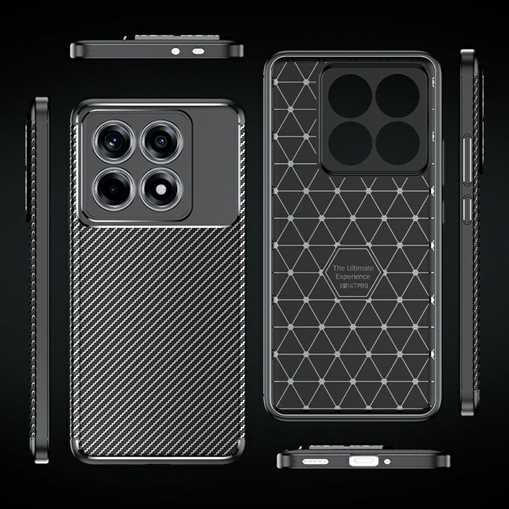 TPU Hülle für Xiaomi 14T PRO Carbon Fiber Muster Shockproof Back Cover Case