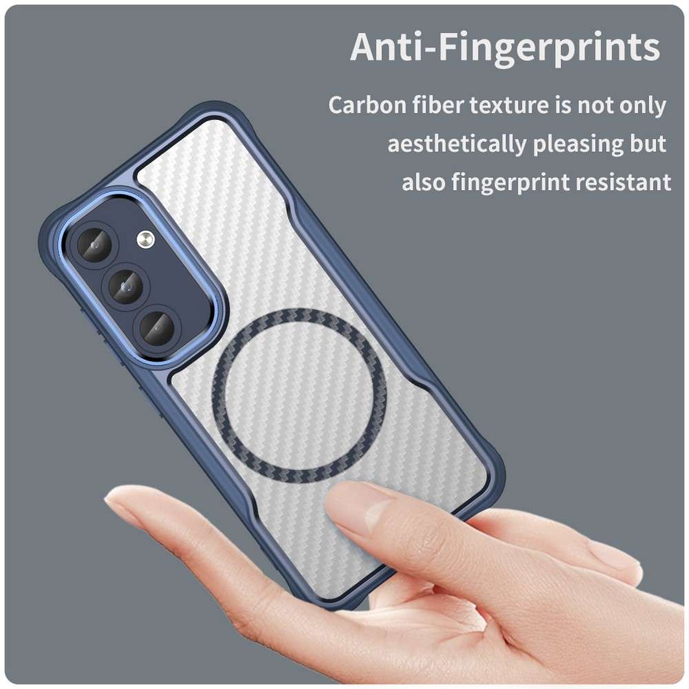 Hybrid Hülle für Samsung Galaxy S25 Carbon MagSafe Shockproof TPU PC Handy Cover
