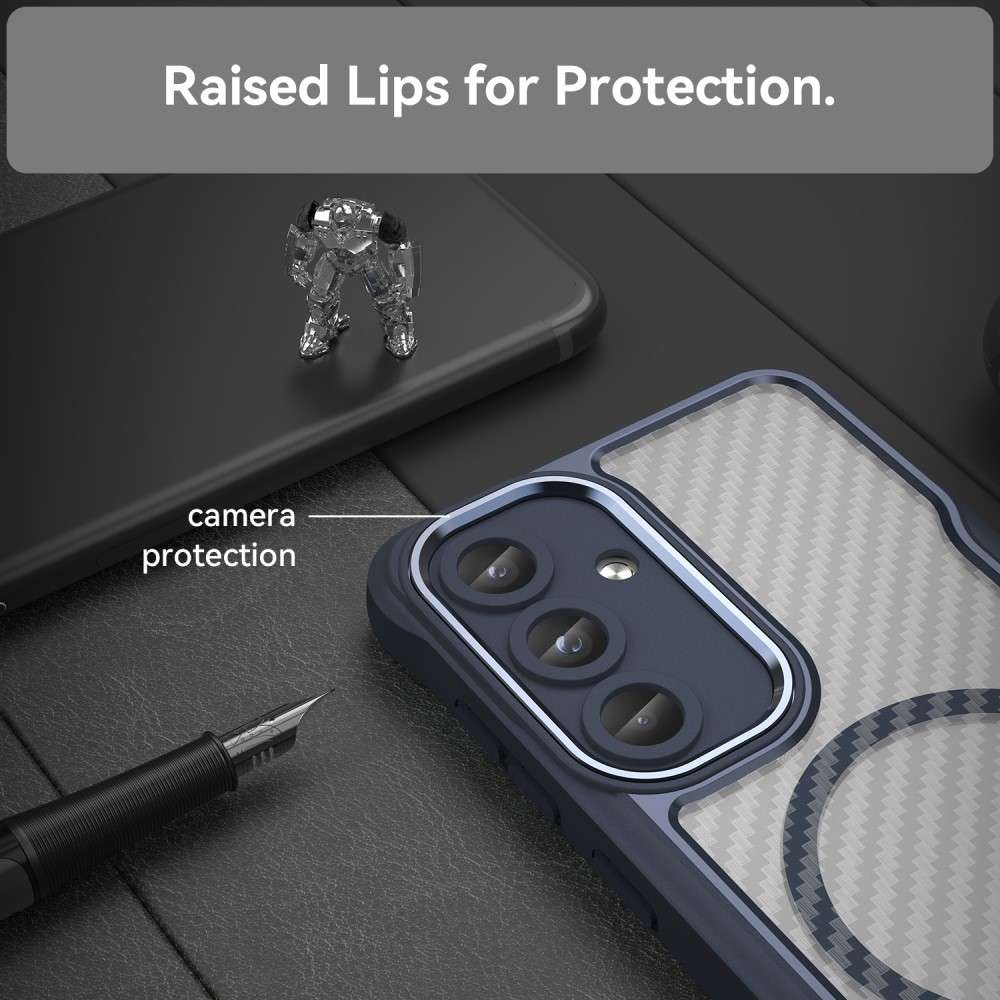Hybrid Hülle für Samsung Galaxy S25 Carbon MagSafe Shockproof TPU PC Handy Cover