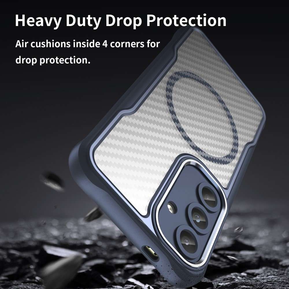 Hybrid Hülle für Samsung Galaxy S25 Carbon MagSafe Shockproof TPU PC Handy Cover