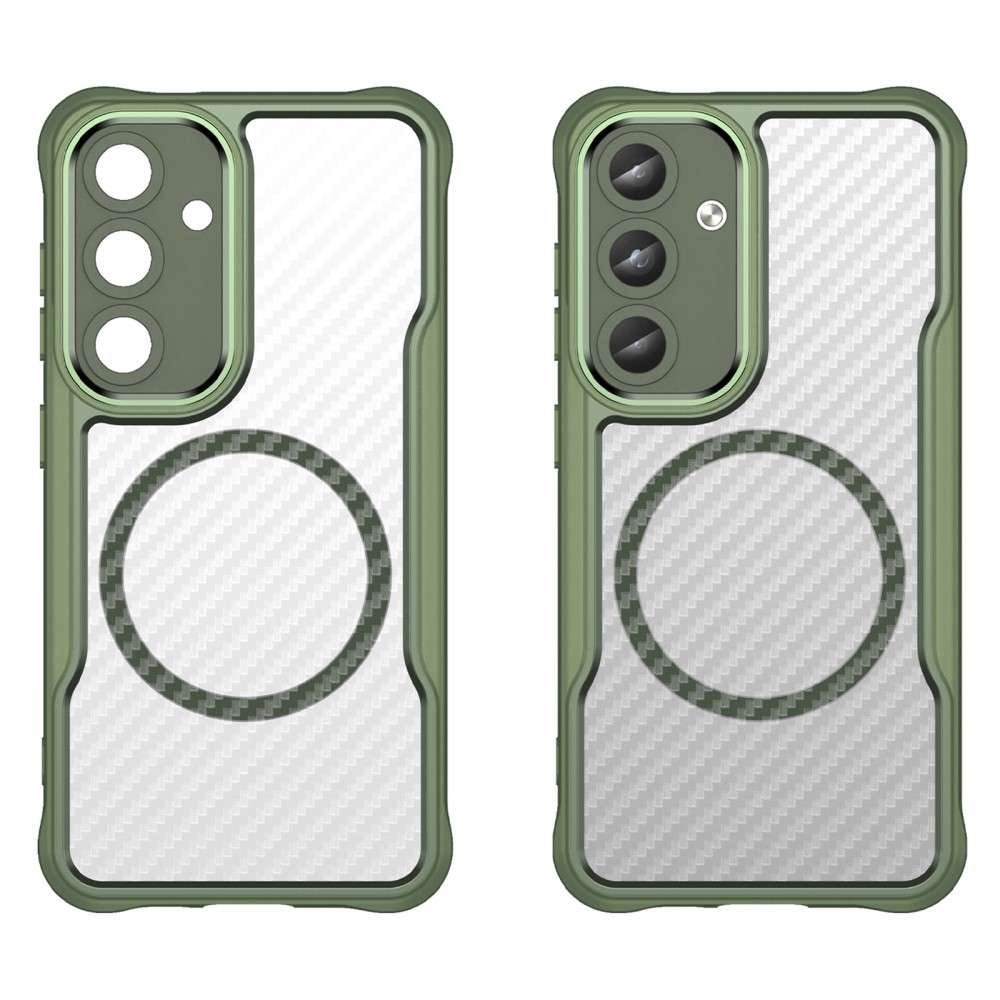 Hybrid Hülle für Samsung Galaxy S25 Carbon MagSafe Shockproof TPU PC Handy Cover