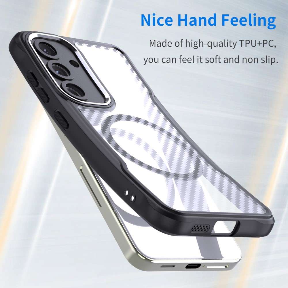 Hybrid Hülle für Samsung Galaxy S25 Carbon MagSafe Shockproof TPU PC Handy Cover