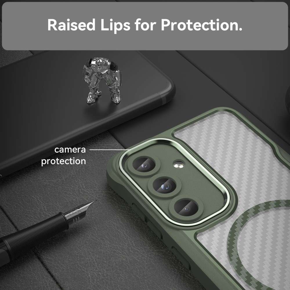 Hybrid Hülle für Samsung Galaxy S25 Carbon MagSafe Shockproof TPU PC Handy Cover