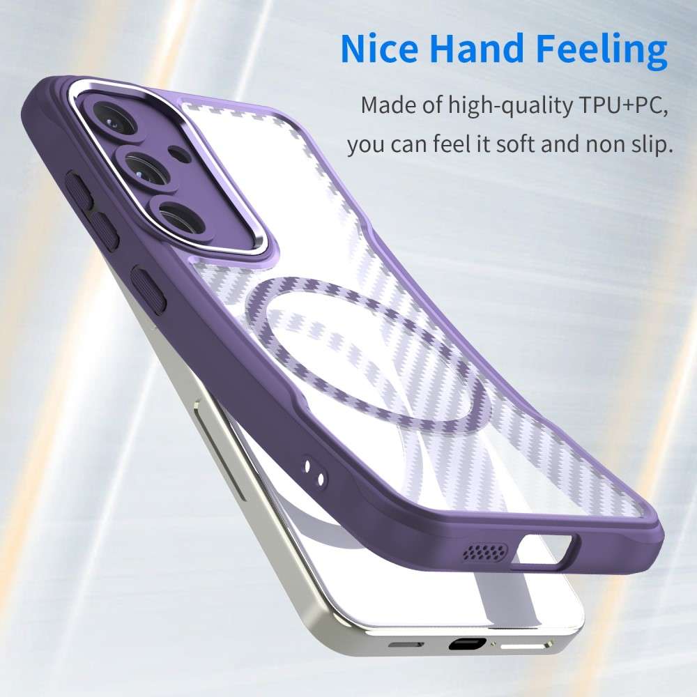Hybrid Hülle für Samsung Galaxy S25 Carbon MagSafe Shockproof TPU PC Handy Cover