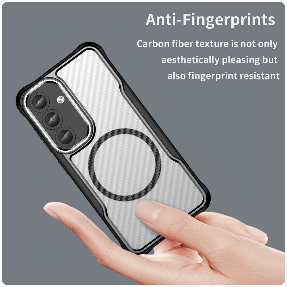 Hybrid Hülle für Samsung Galaxy S25 Carbon MagSafe Shockproof TPU PC Handy Cover