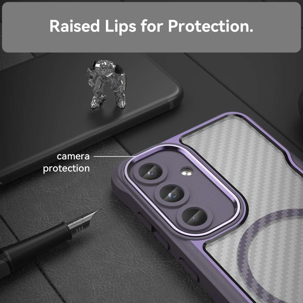 Hybrid Hülle für Samsung Galaxy S25 Carbon MagSafe Shockproof TPU PC Handy Cover