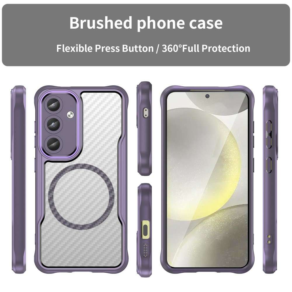 Hybrid Hülle für Samsung Galaxy S25 Carbon MagSafe Shockproof TPU PC Handy Cover