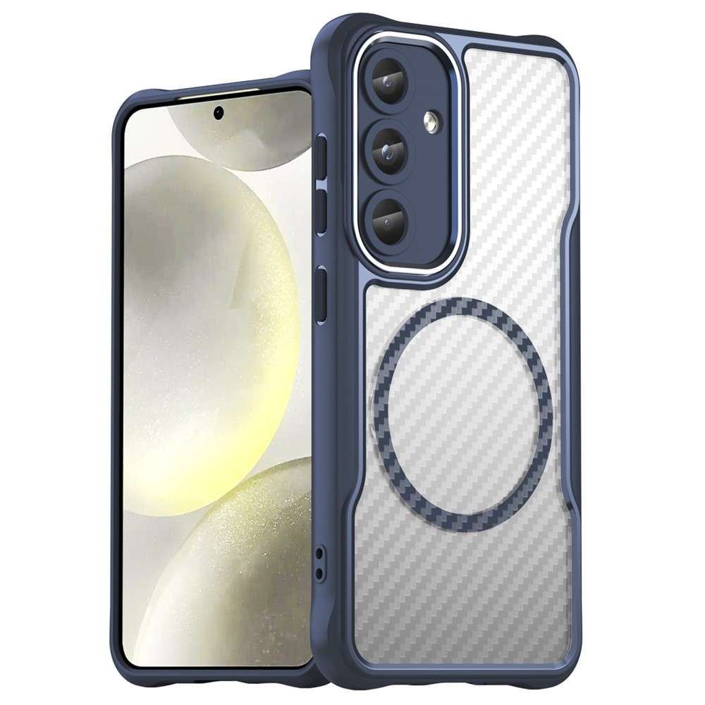 Hybrid Hülle für Samsung Galaxy S25 Carbon MagSafe Shockproof TPU PC Handy Cover