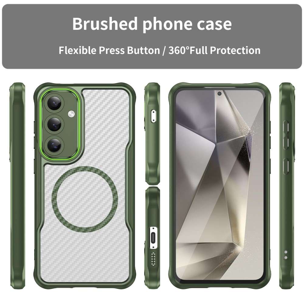 Hybrid Hülle für Samsung Galaxy S24 FE Carbon MagSafe Shockproof PC Handy Cover