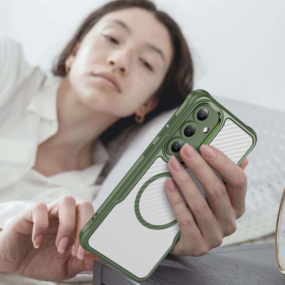 Hybrid Hülle für Samsung Galaxy S24 FE Carbon MagSafe Shockproof PC Handy Cover