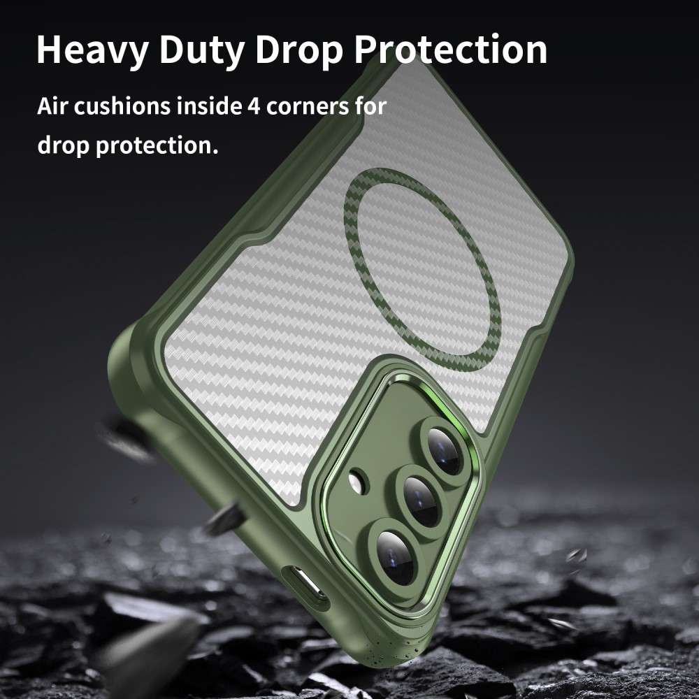 Hybrid Hülle für Samsung Galaxy S24 FE Carbon MagSafe Shockproof PC Handy Cover