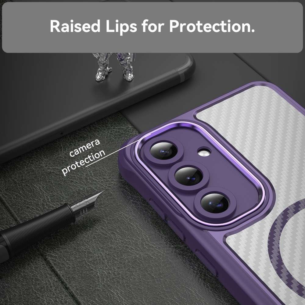 Hybrid Hülle für Samsung Galaxy S24 FE Carbon MagSafe Shockproof PC Handy Cover