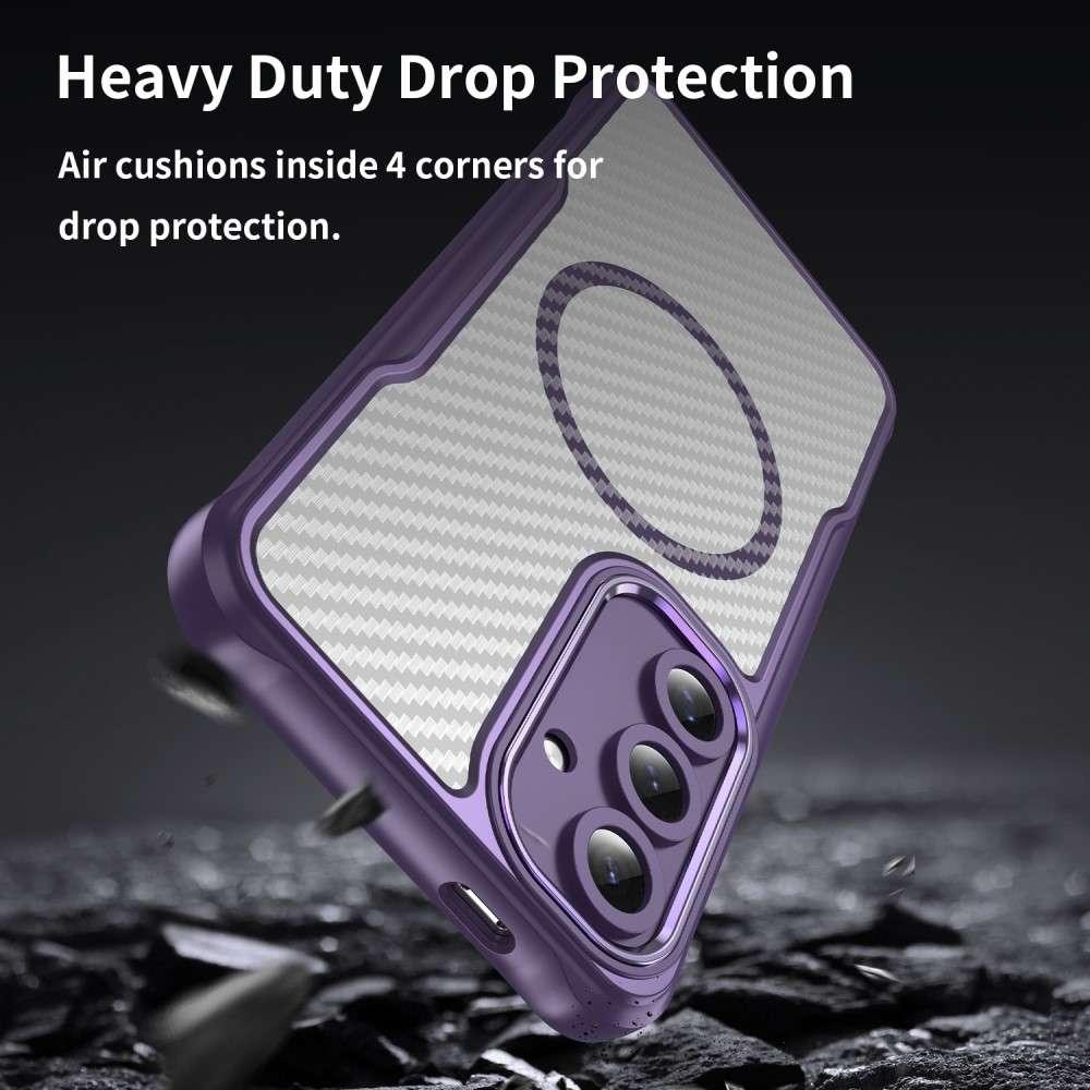 Hybrid Hülle für Samsung Galaxy S24 FE Carbon MagSafe Shockproof PC Handy Cover