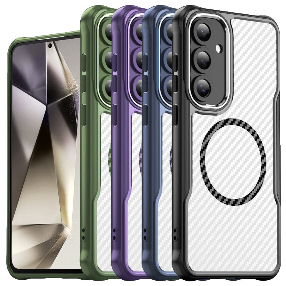 Hybrid Hülle für Samsung Galaxy S24 FE Carbon MagSafe Shockproof PC Handy Cover
