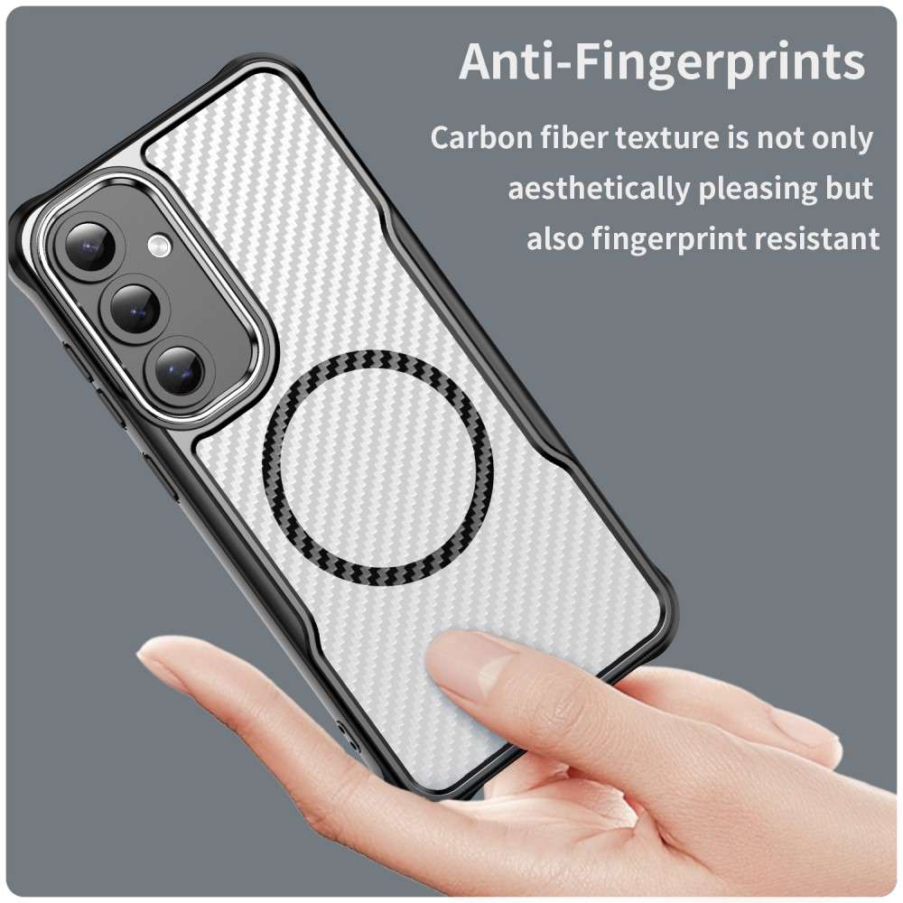Hybrid Hülle für Samsung Galaxy S24 FE Carbon MagSafe Shockproof PC Handy Cover