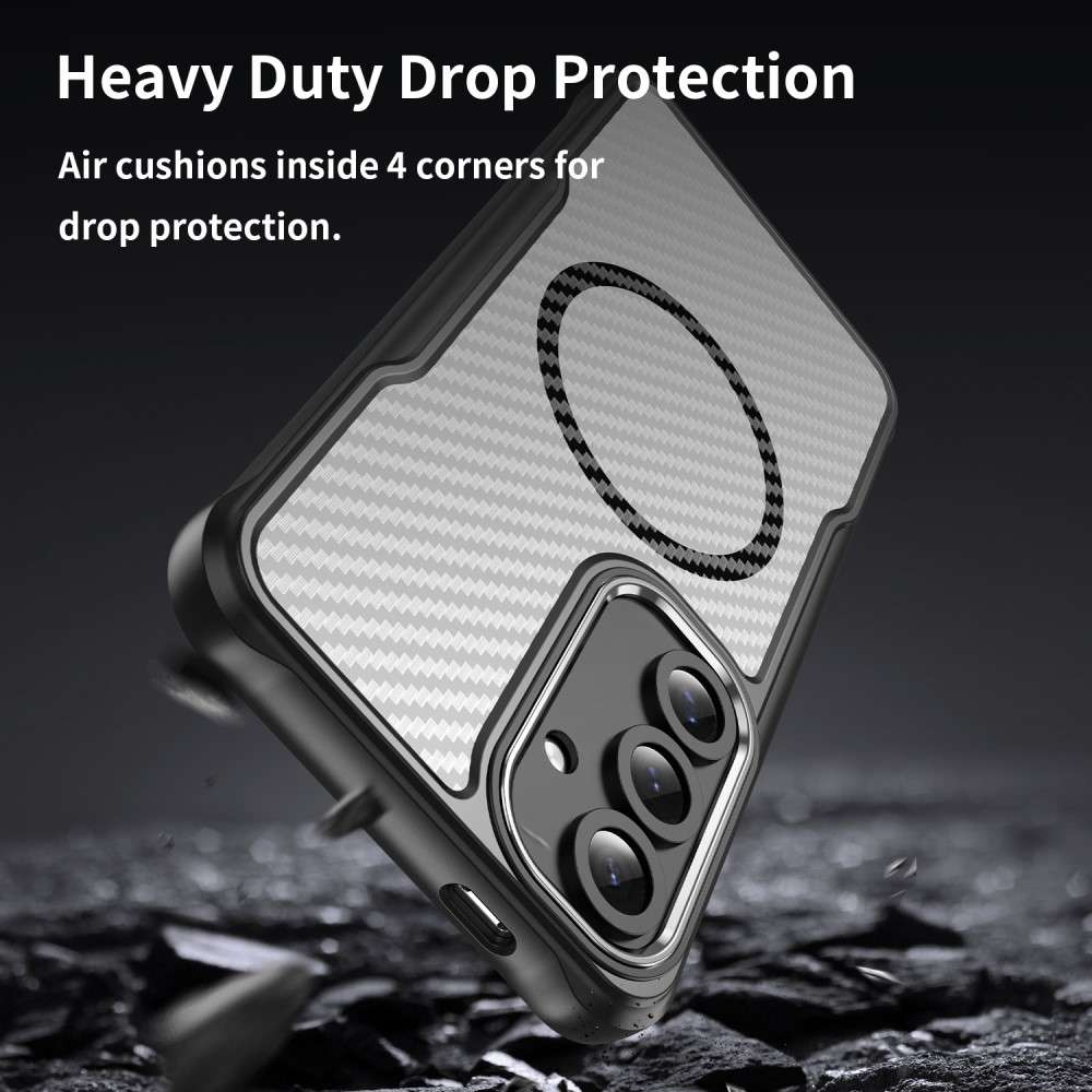 Hybrid Hülle für Samsung Galaxy S24 FE Carbon MagSafe Shockproof PC Handy Cover