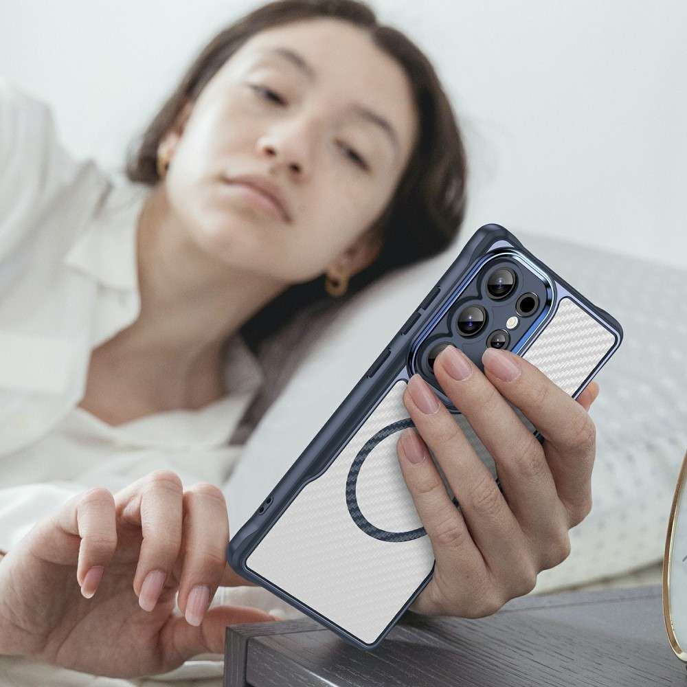 Hybrid Hülle für Samsung Galaxy S25 ULTRA Carbon MagSafe Shockproof TPU Cover