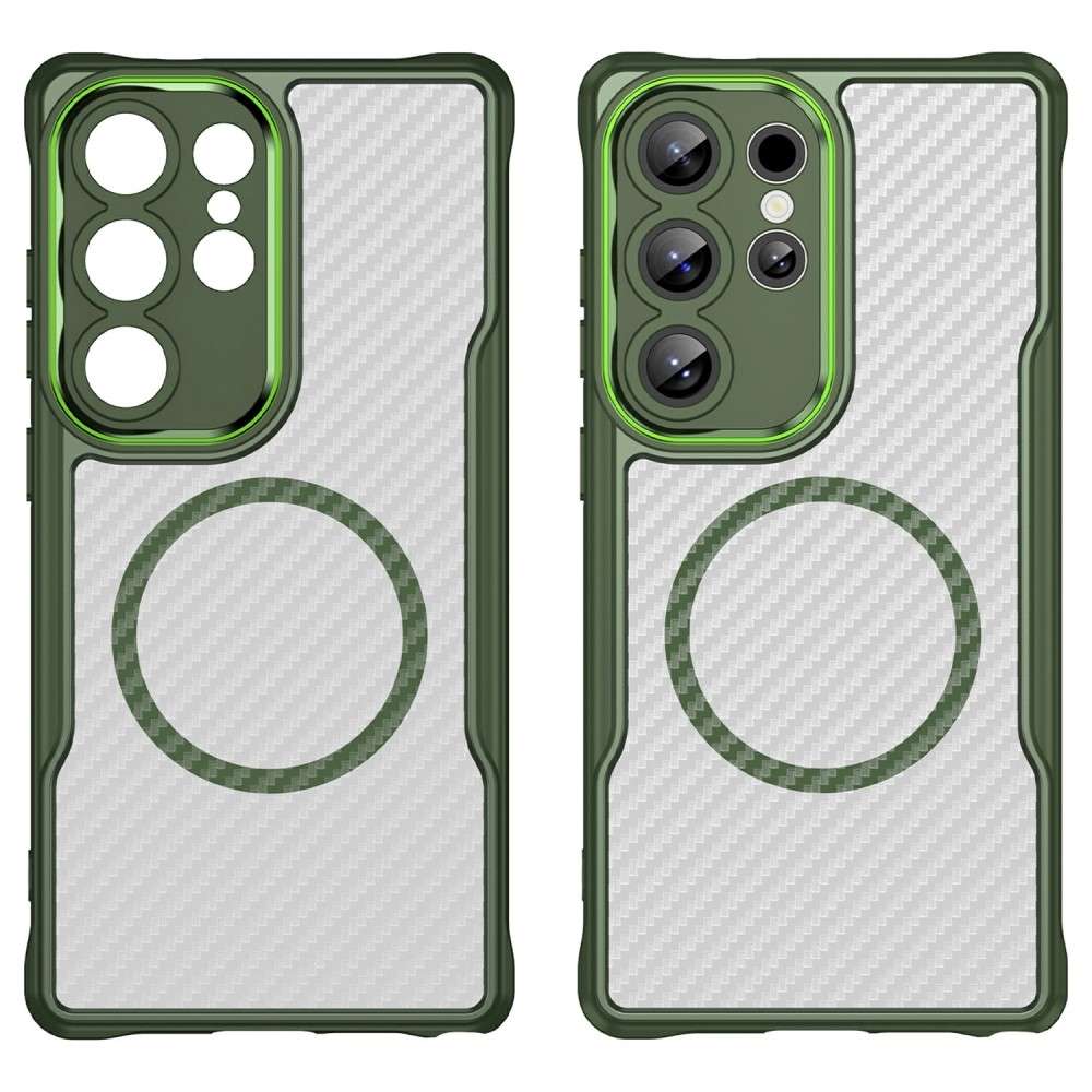 Hybrid Hülle für Samsung Galaxy S25 ULTRA Carbon MagSafe Shockproof TPU Cover