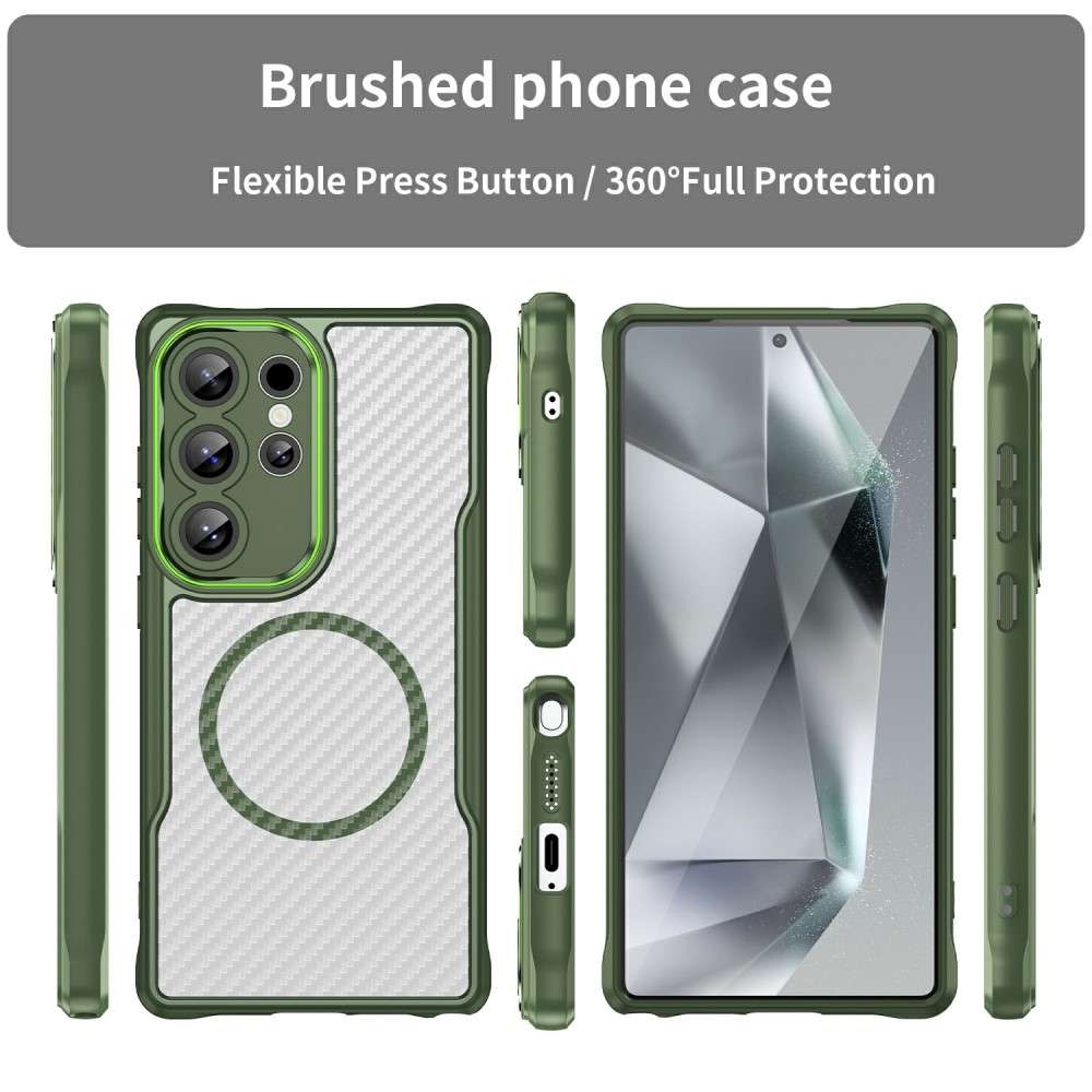 Hybrid Hülle für Samsung Galaxy S25 ULTRA Carbon MagSafe Shockproof TPU Cover