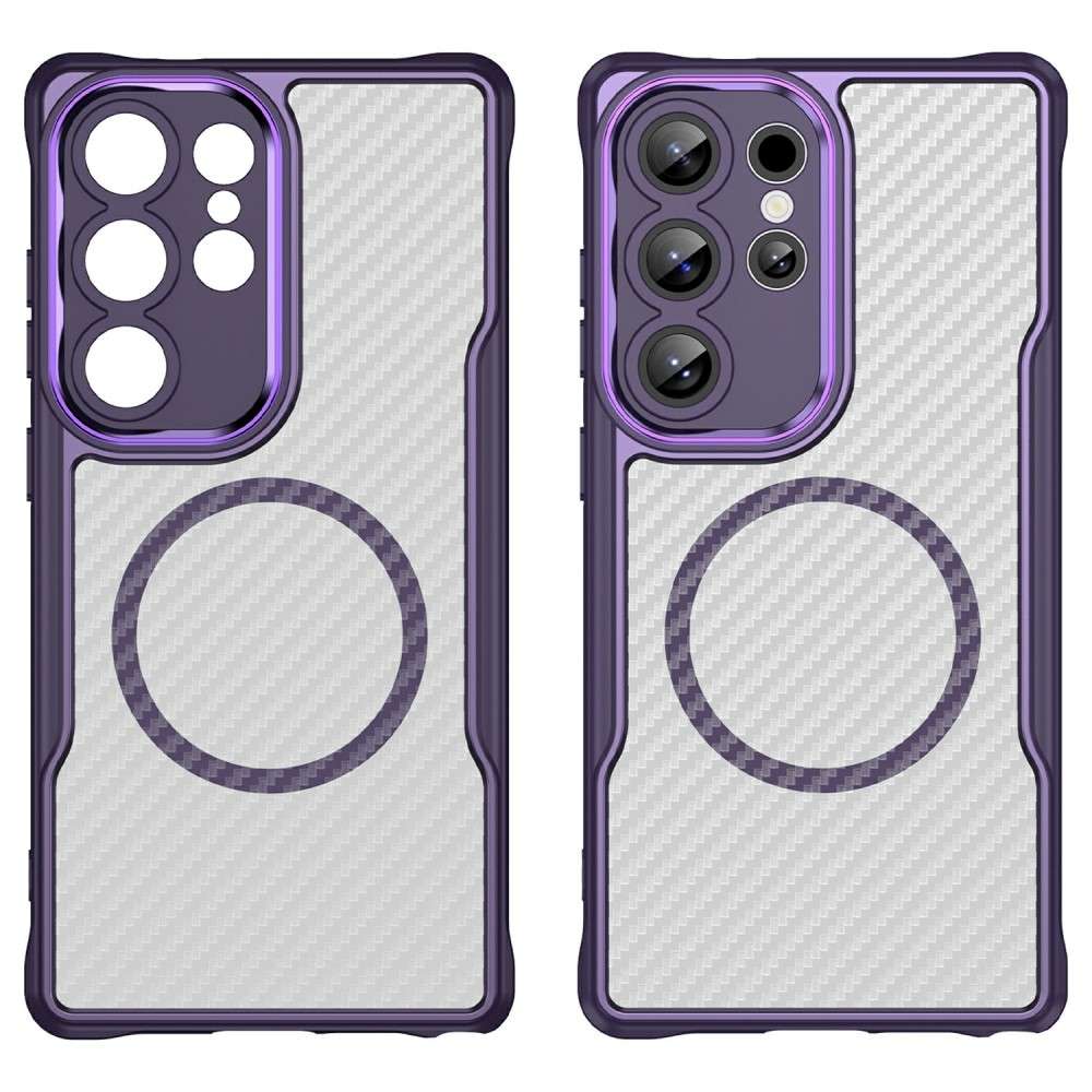 Hybrid Hülle für Samsung Galaxy S25 ULTRA Carbon MagSafe Shockproof TPU Cover