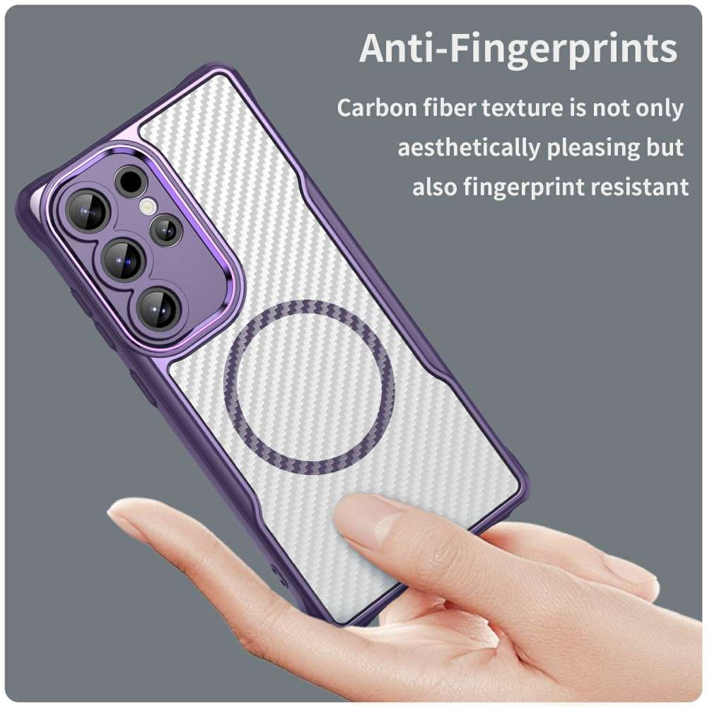 Hybrid Hülle für Samsung Galaxy S25 ULTRA Carbon MagSafe Shockproof TPU Cover