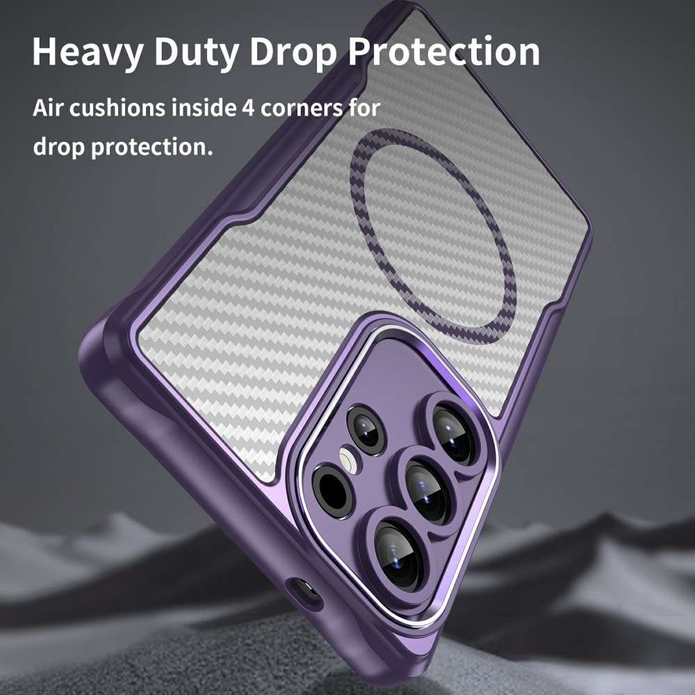 Hybrid Hülle für Samsung Galaxy S25 ULTRA Carbon MagSafe Shockproof TPU Cover