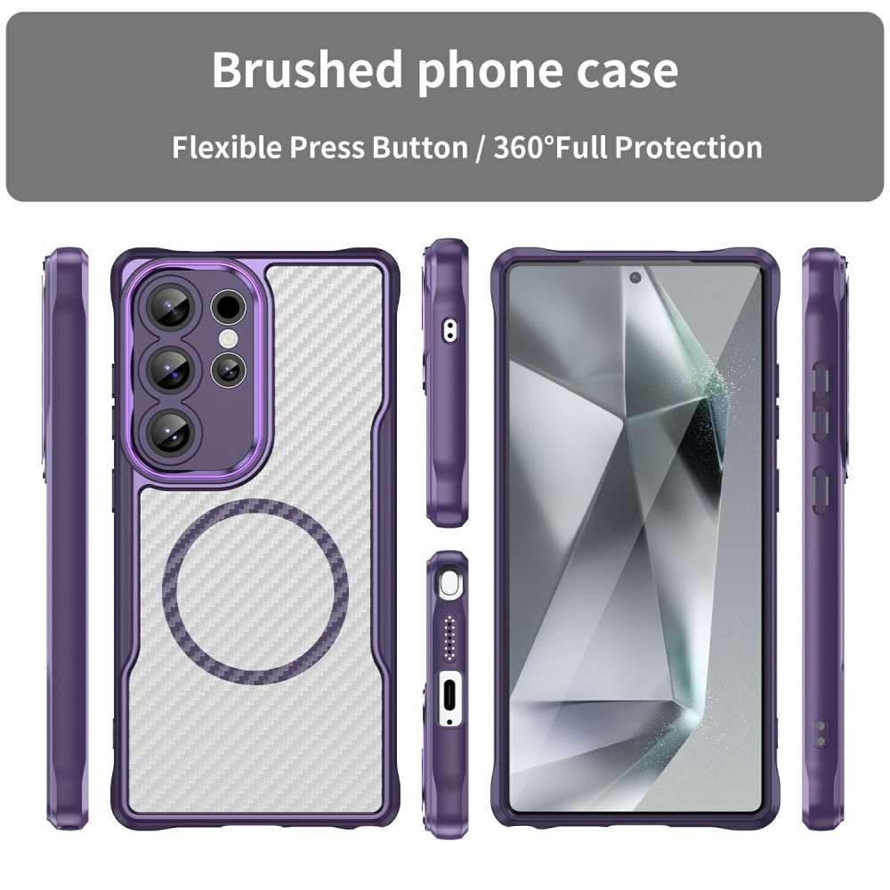 Hybrid Hülle für Samsung Galaxy S25 ULTRA Carbon MagSafe Shockproof TPU Cover