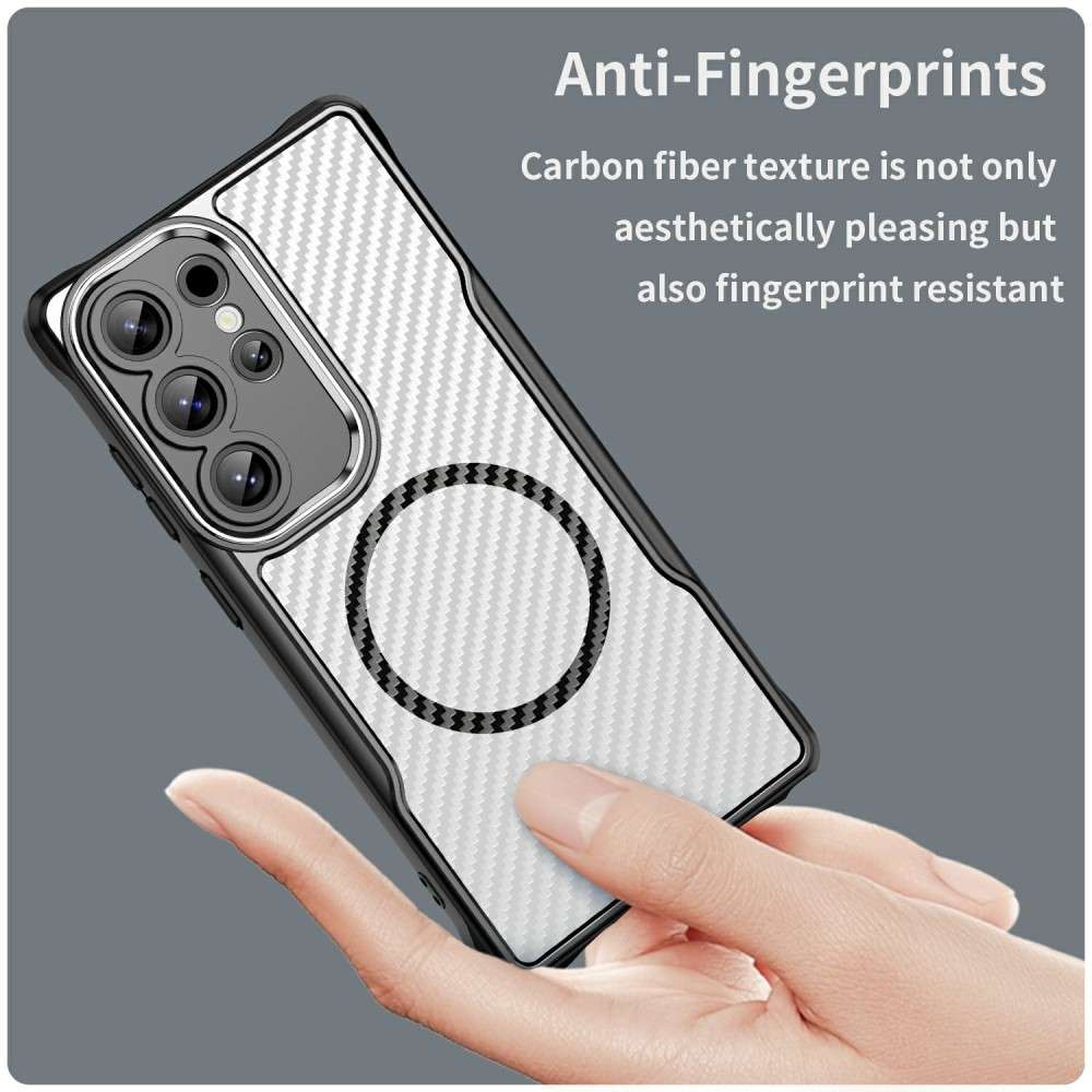 Hybrid Hülle für Samsung Galaxy S25 ULTRA Carbon MagSafe Shockproof TPU Cover