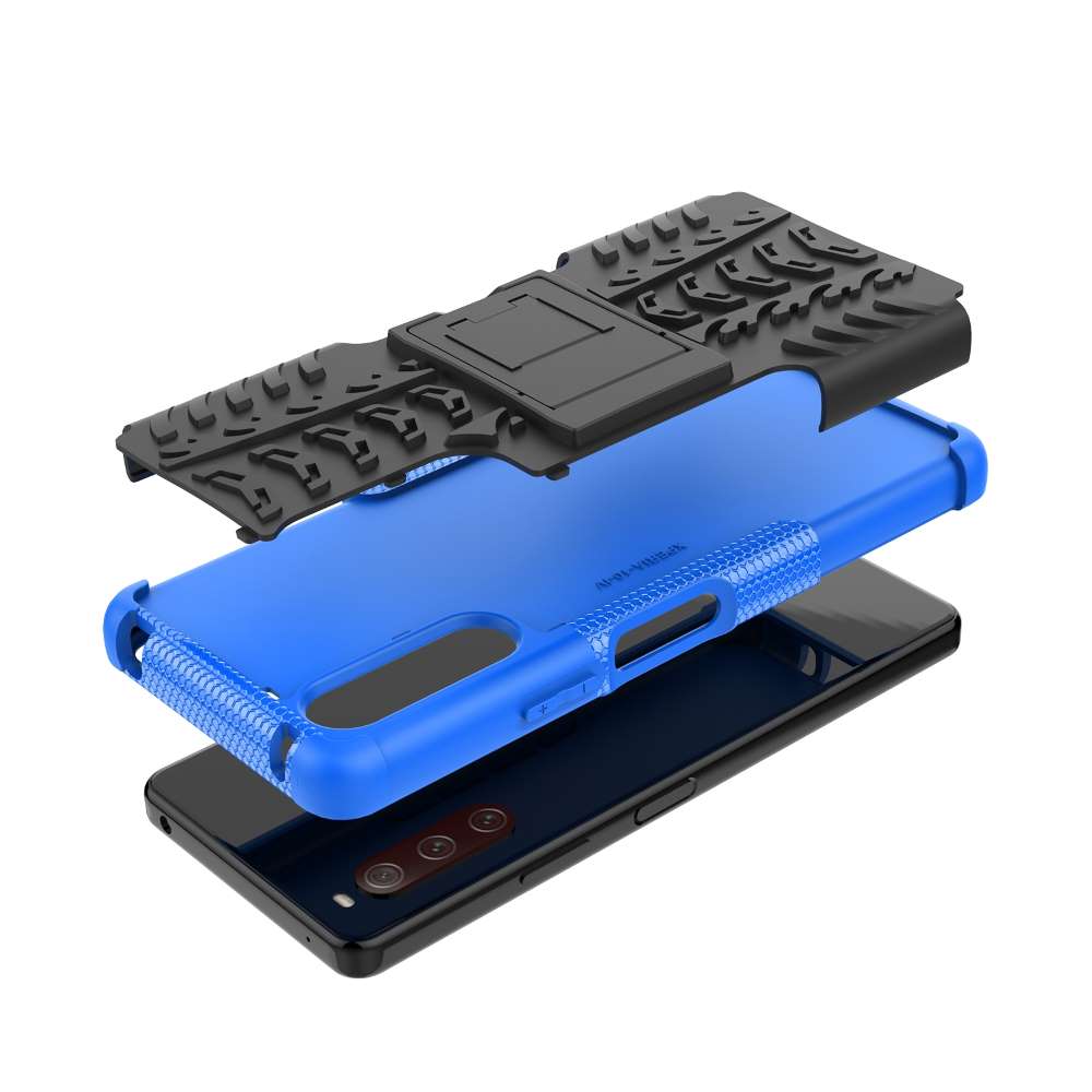 Outdoor Hülle für Sony Xperia 10 IV Tire Rutschfest Kickstand PC TPU Cover Case