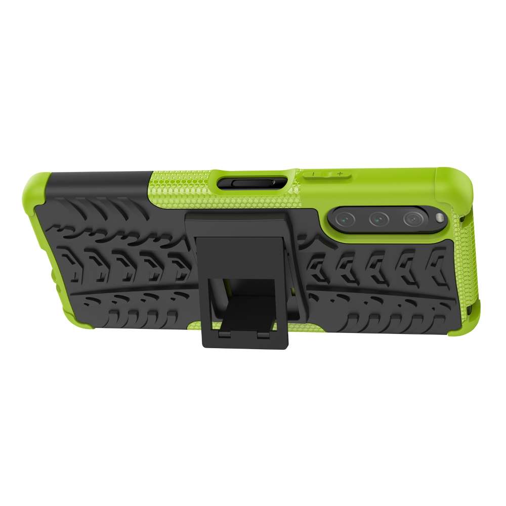 Outdoor Hülle für Sony Xperia 10 IV Tire Rutschfest Kickstand PC TPU Cover Case