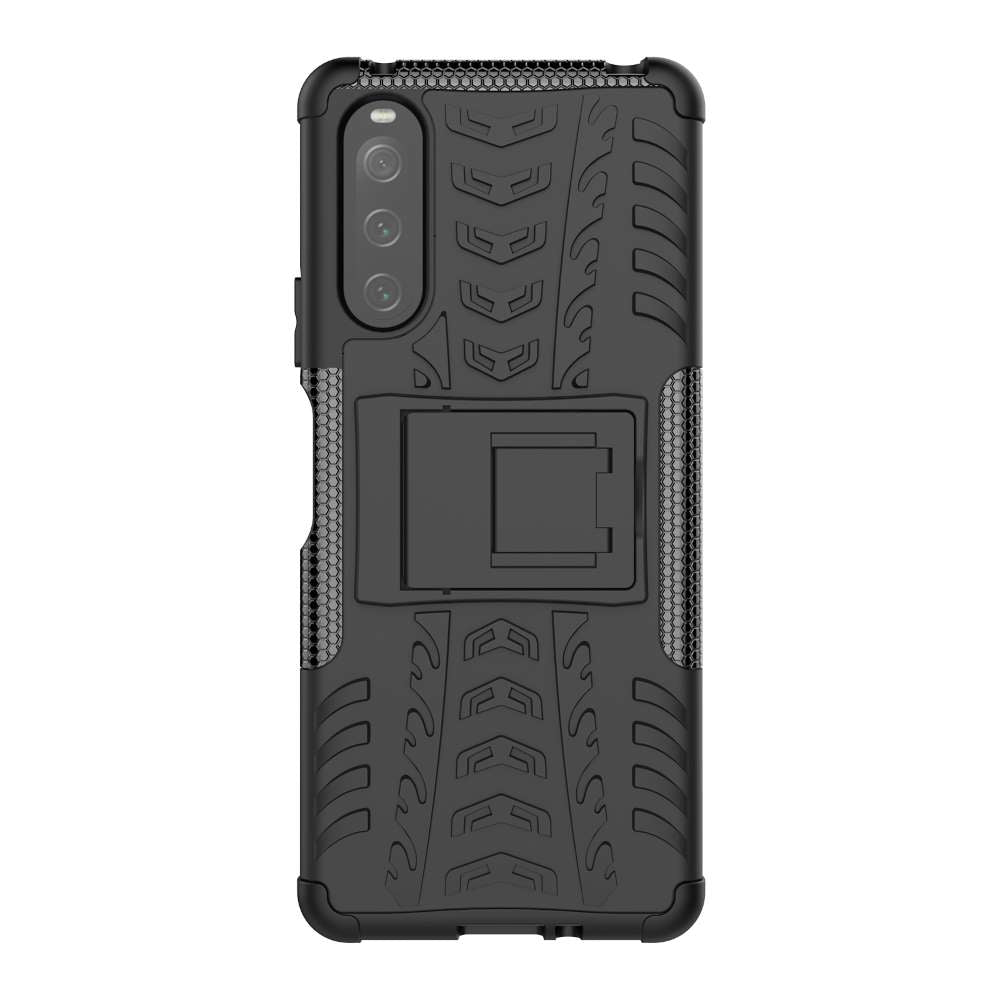 Outdoor Hülle für Sony Xperia 10 IV Tire Rutschfest Kickstand PC TPU Cover Case