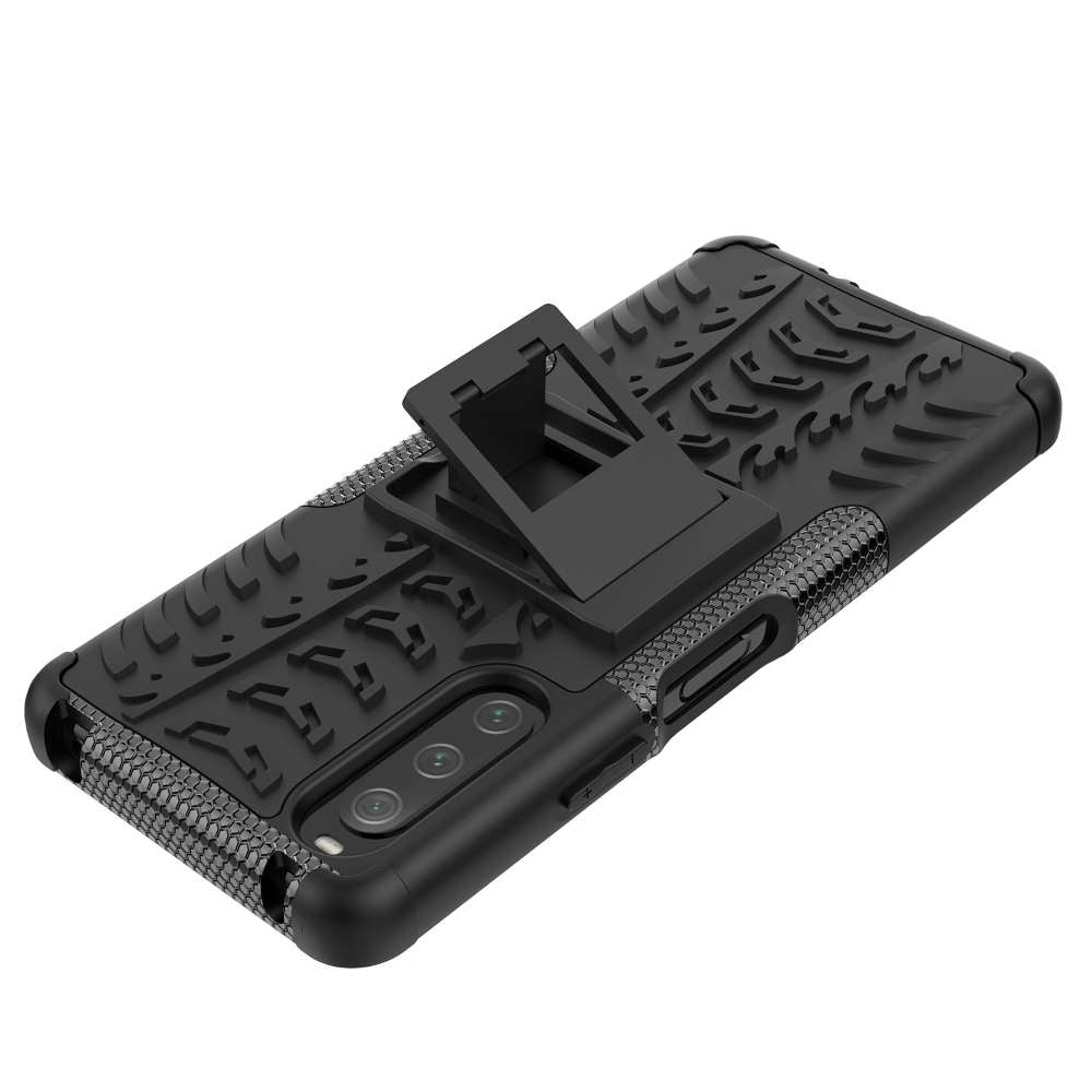 Outdoor Hülle für Sony Xperia 10 IV Tire Rutschfest Kickstand PC TPU Cover Case