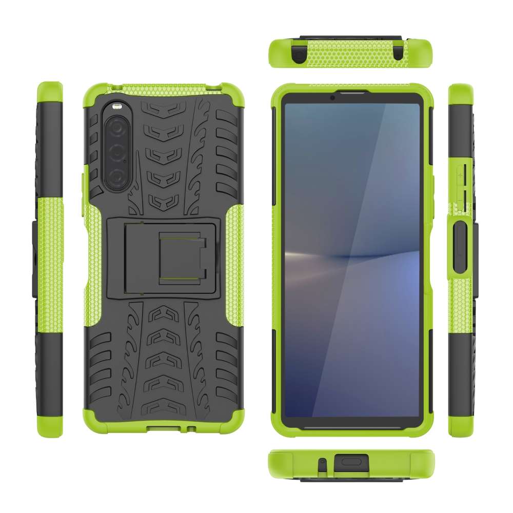 Outdoor Hülle für Sony Xperia 10 V Tire Rutschfest Kickstand PC TPU Cover Case