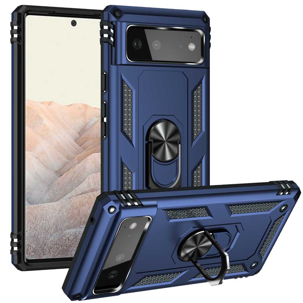 Outdoor Case für GOOGLE PIXEL 6 Hybrid Sergeant Armor Metall Ring Hülle Cover