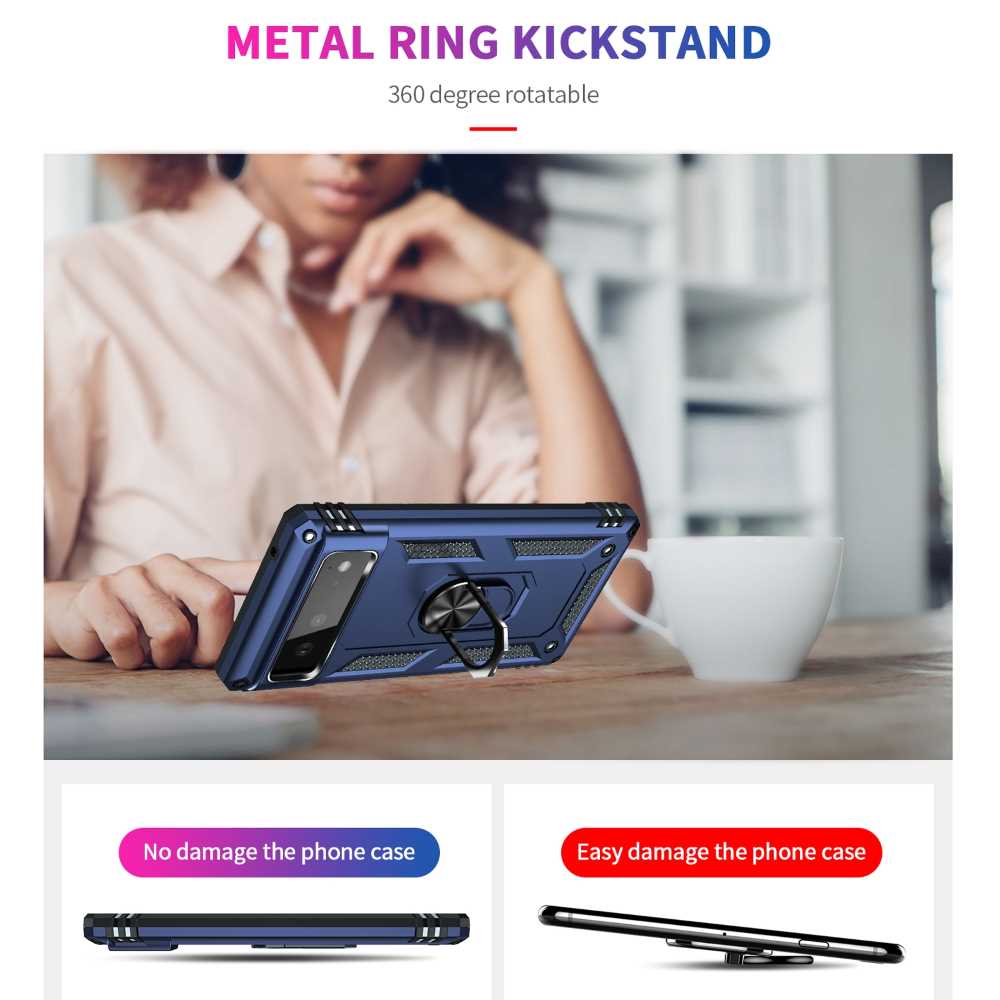 Outdoor Case für GOOGLE PIXEL 6 Hybrid Sergeant Armor Metall Ring Hülle Cover