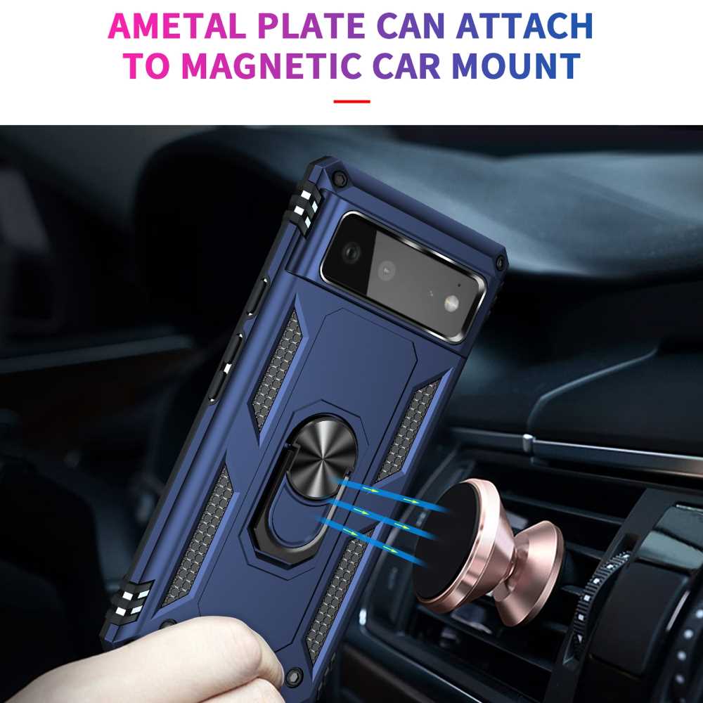 Outdoor Case für GOOGLE PIXEL 6 Hybrid Sergeant Armor Metall Ring Hülle Cover