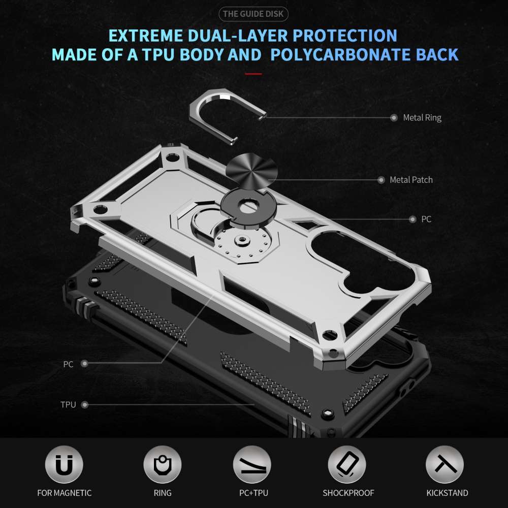 Outdoor Hülle für Samsung Galaxy S24 FE TPU PC Hybrid Sergeant Armor Schutzcover