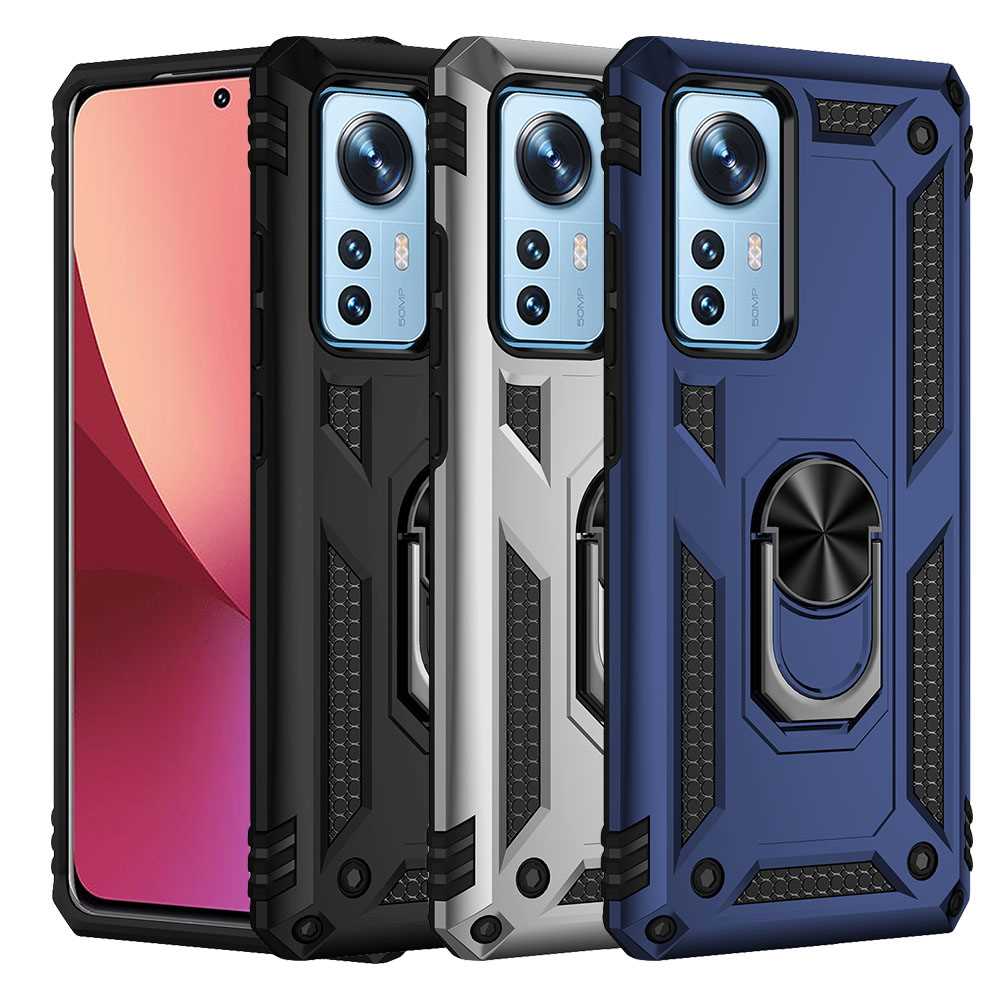 Outdoor Case für XIAOMI 12 12X TPU Hybrid Sergeant Armor Metall Ring Hülle Cover