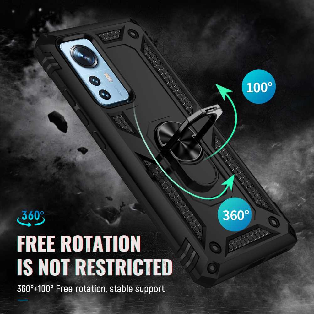 Outdoor Case für XIAOMI 12 12X TPU Hybrid Sergeant Armor Metall Ring Hülle Cover