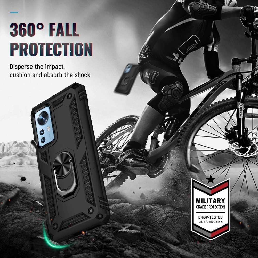 Outdoor Case für XIAOMI 12 12X TPU Hybrid Sergeant Armor Metall Ring Hülle Cover