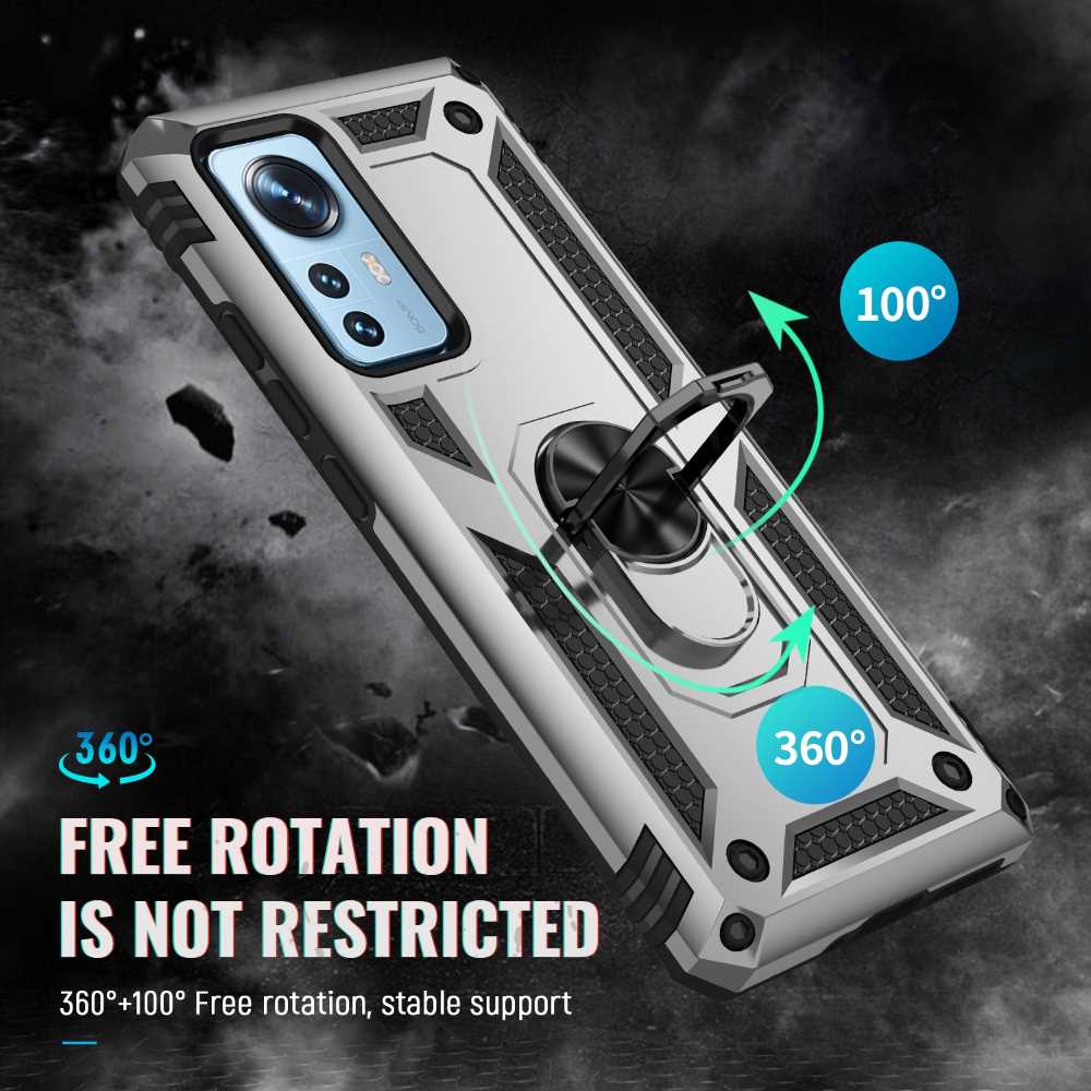 Outdoor Case für XIAOMI 12 12X TPU Hybrid Sergeant Armor Metall Ring Hülle Cover