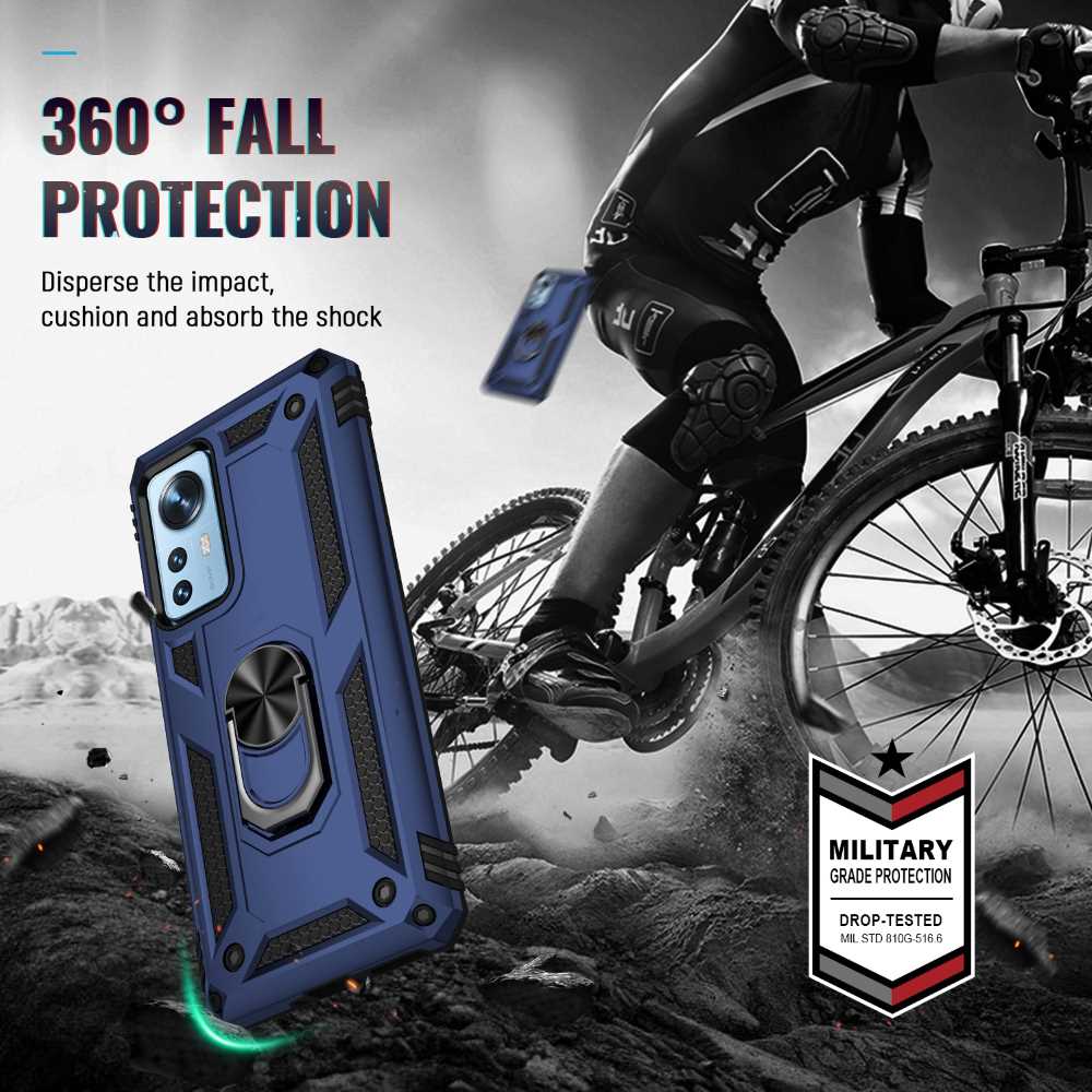 Outdoor Case für XIAOMI 12 12X TPU Hybrid Sergeant Armor Metall Ring Hülle Cover