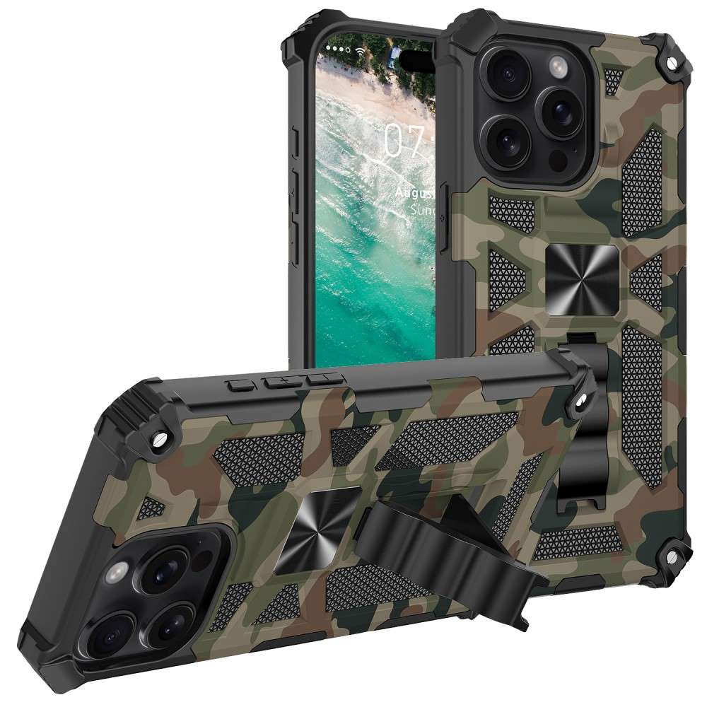 Outdoor Hülle für Apple iPhone 16 PRO MAX Camouflage Shockproof PC Schutzcover